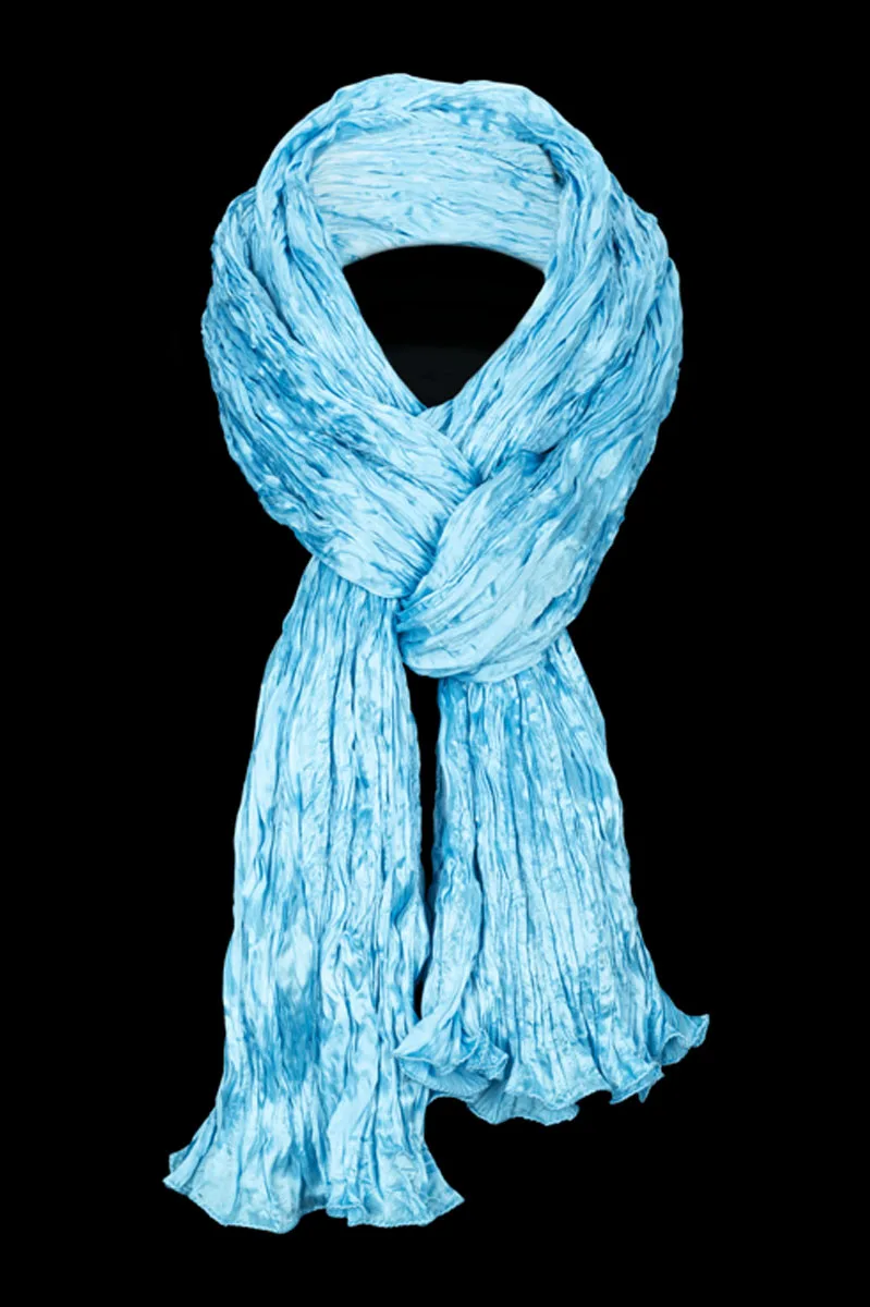 Silk scarf in crepe satin | Turquoise