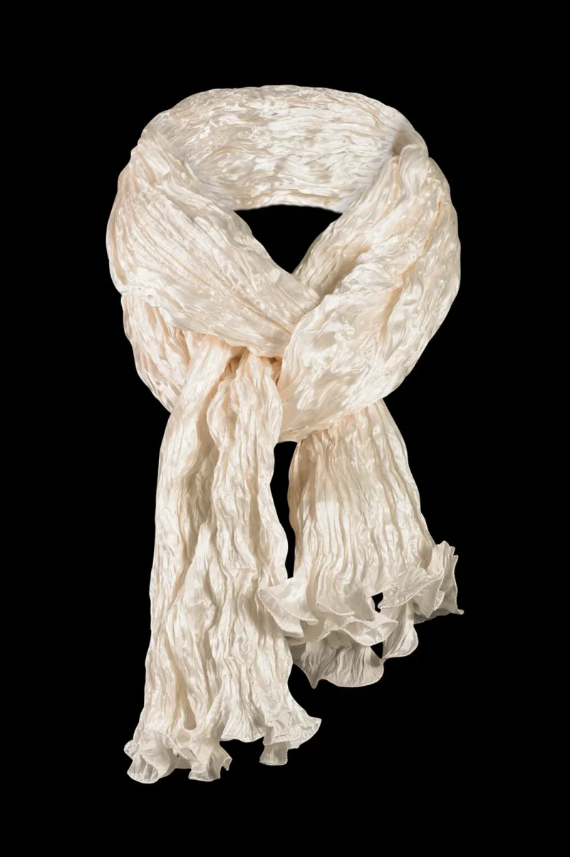 Silk scarf in crepe satin | White