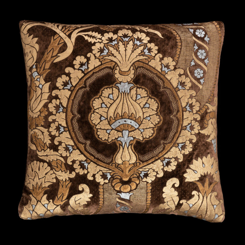 Delphos printed velvet cushion