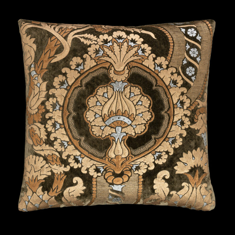 Delphos printed velvet cushion