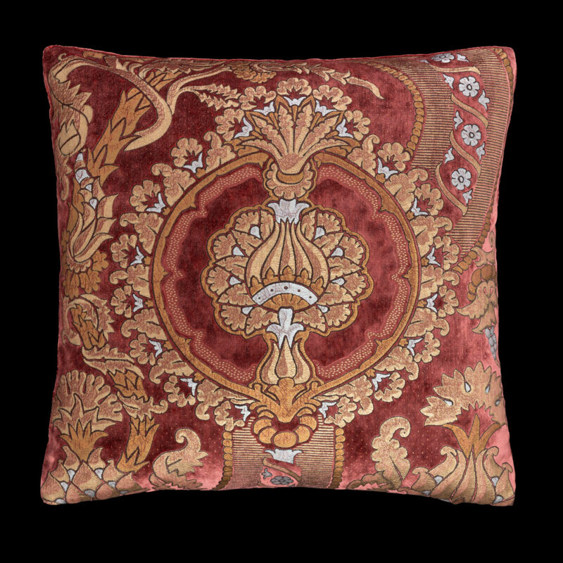 Delphos printed velvet cushion