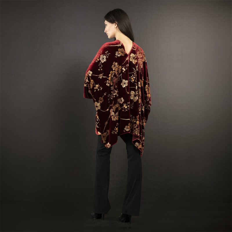 Helena | Printed velvet Short evening coat | Riassunto Ruby