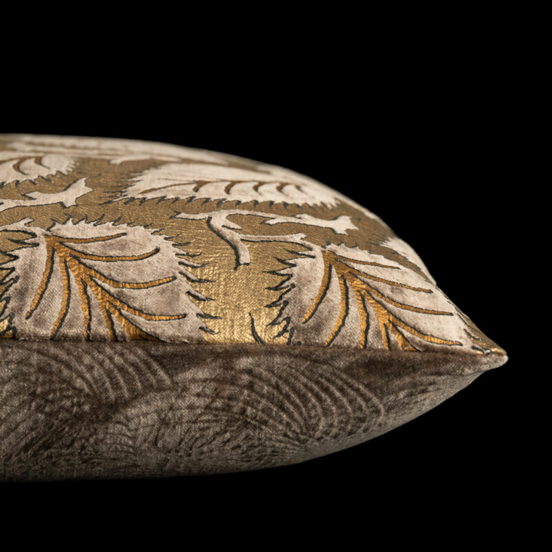 Delphos printed velvet cushion detail