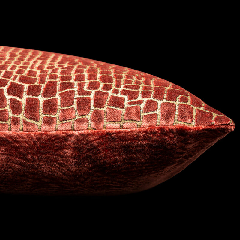 Delphos printed velvet cushion detail