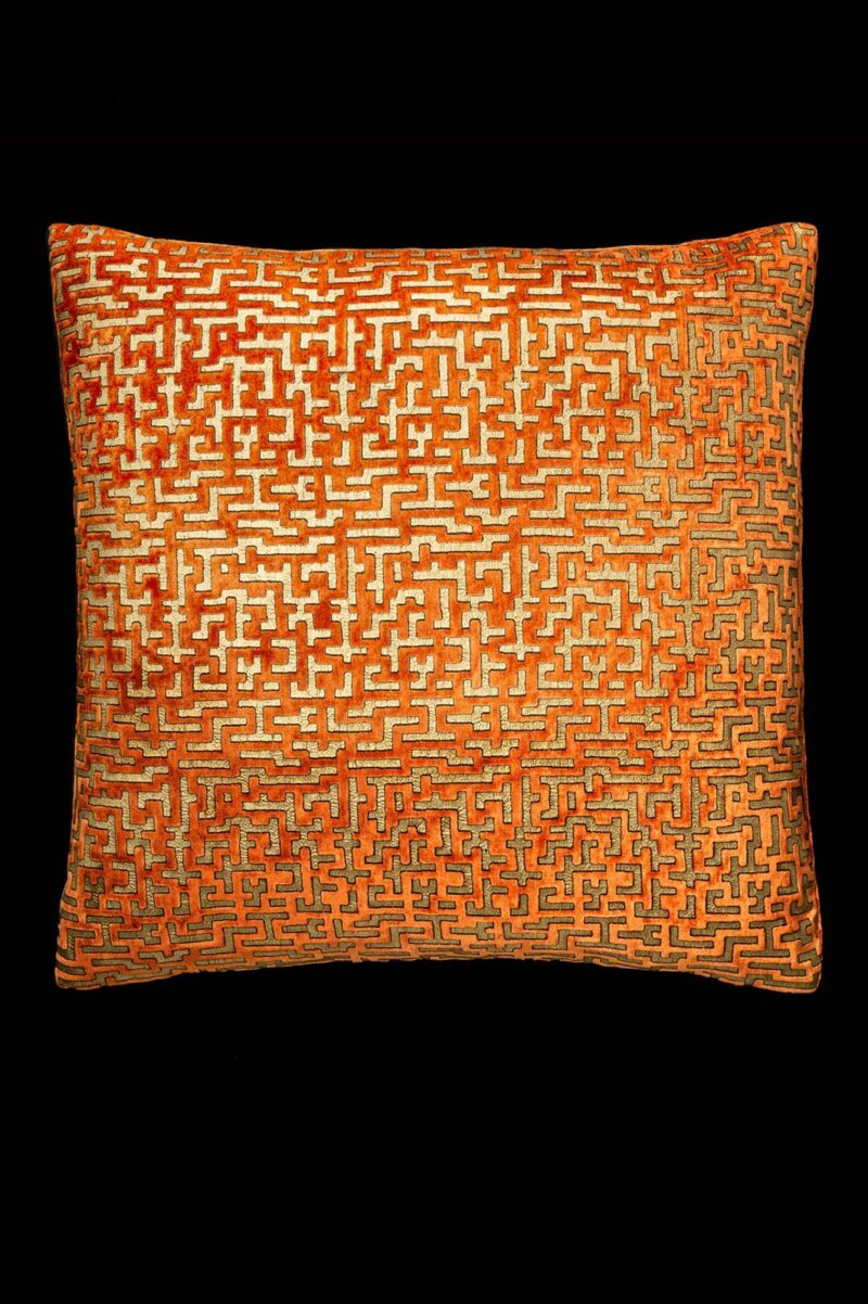 Delphos printed velvet cushion