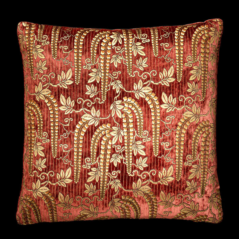 Delphos printed velvet cushion