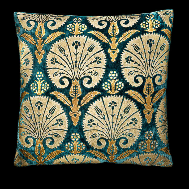 Delphos printed velvet cushion