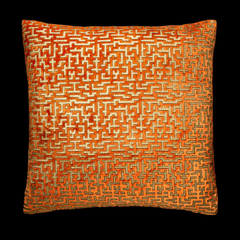 Delphos printed velvet cushion