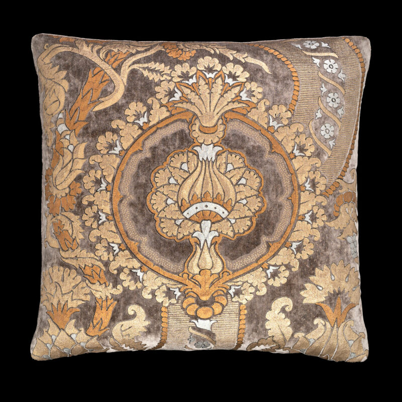 Delphos printed velvet cushion