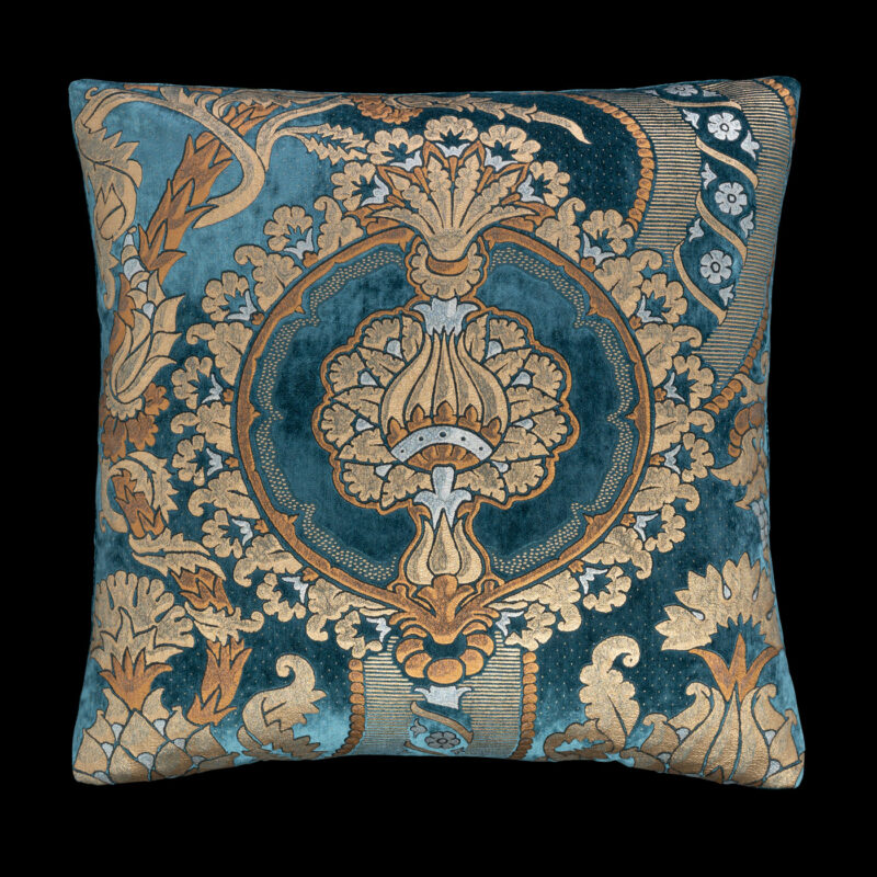 Delphos printed velvet cushion