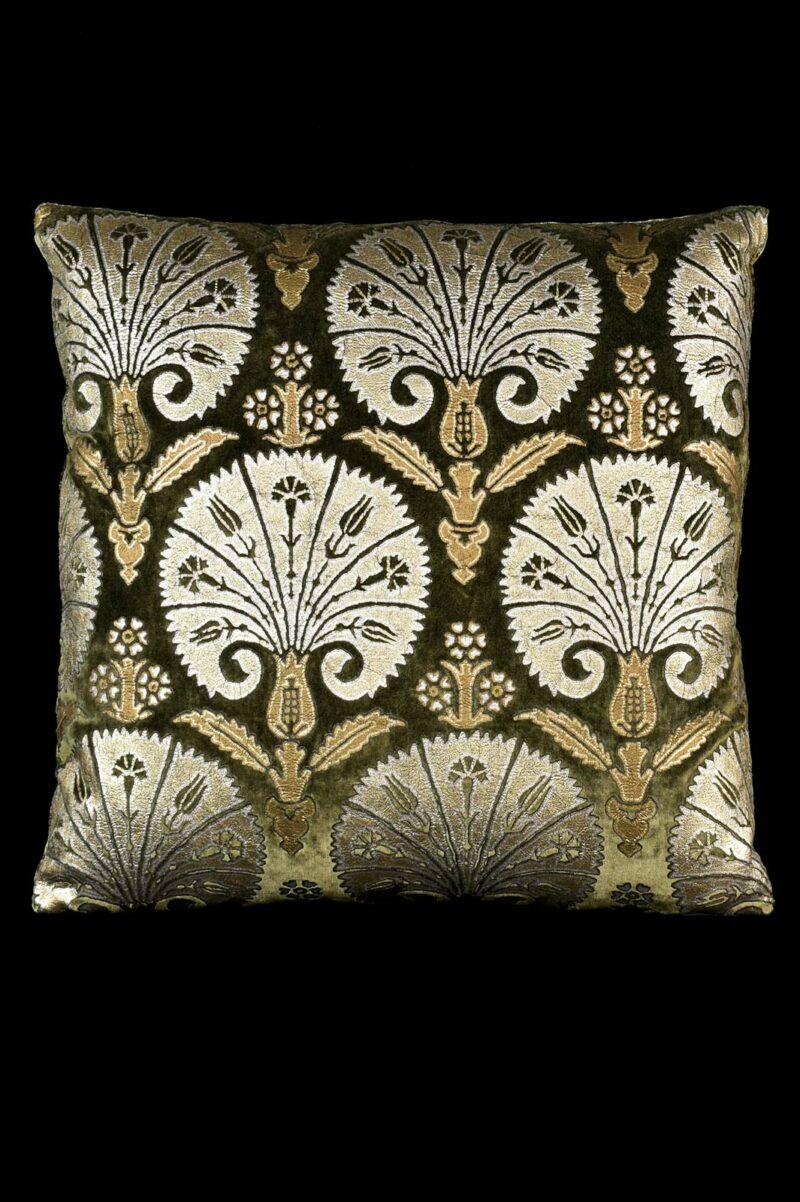 Delphos printed velvet cushion