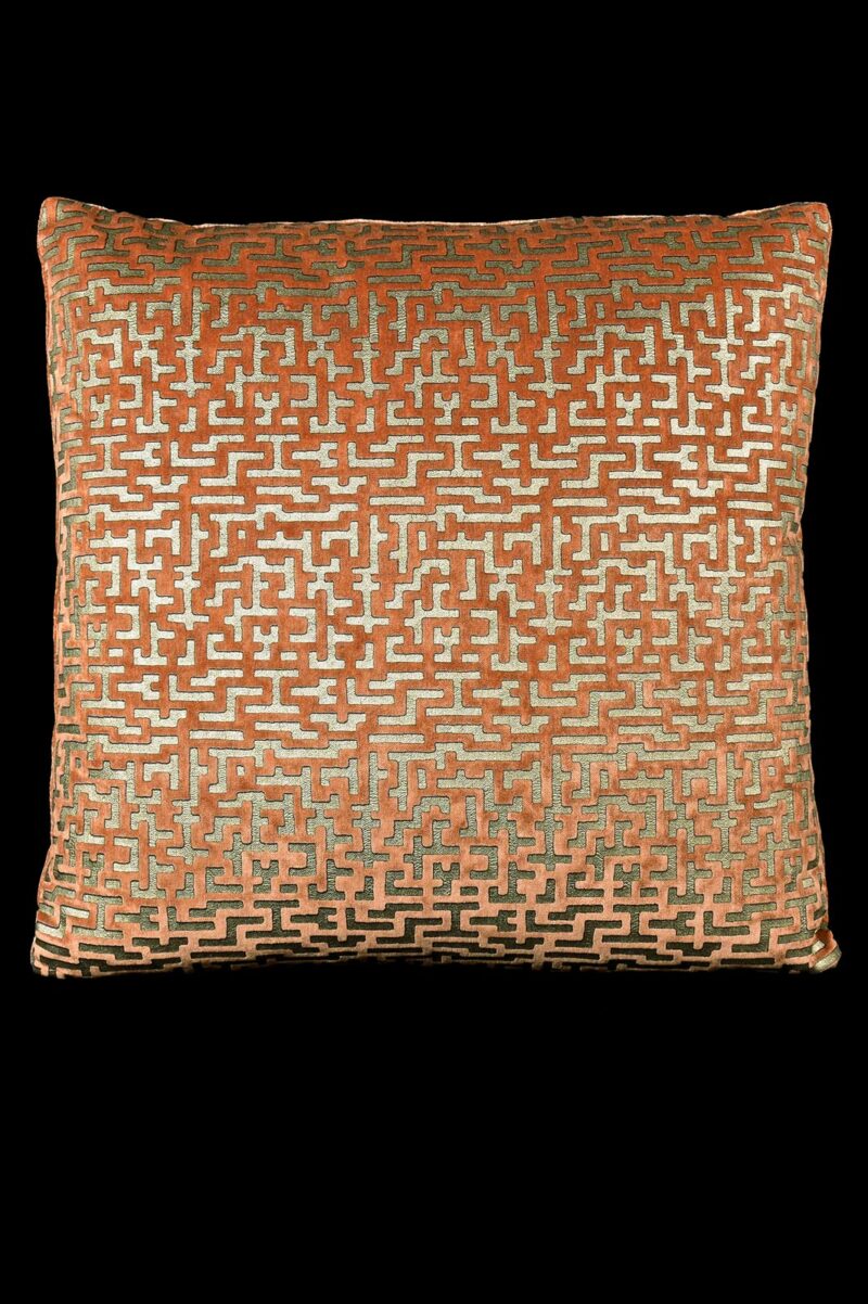 Delphos printed velvet cushion