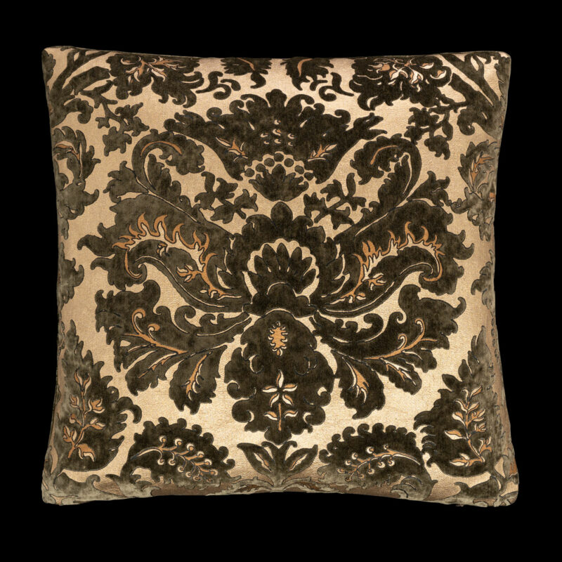 Delphos printed velvet cushion