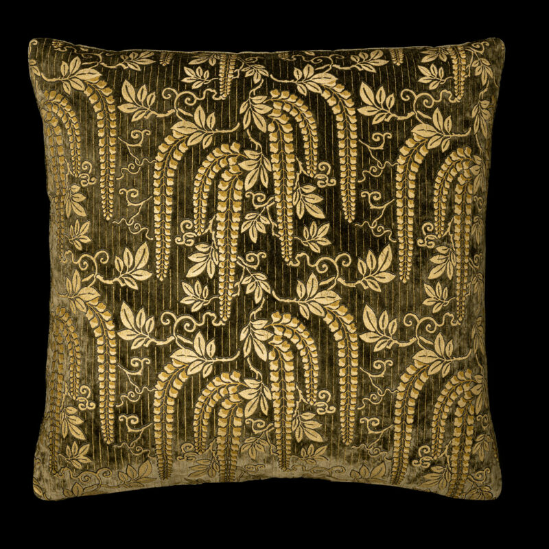 Delphos printed velvet cushion