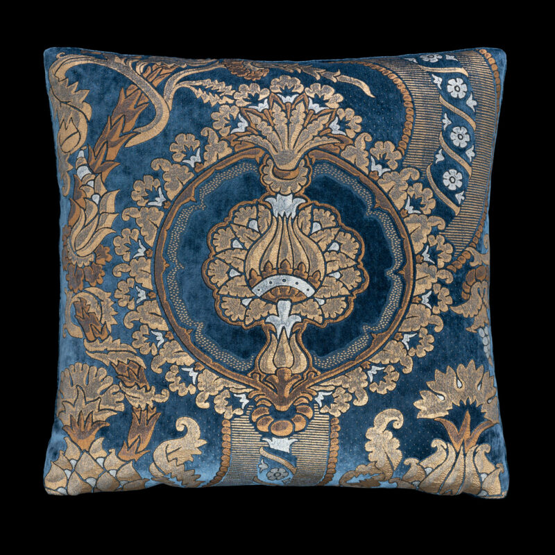 Delphos printed velvet cushion