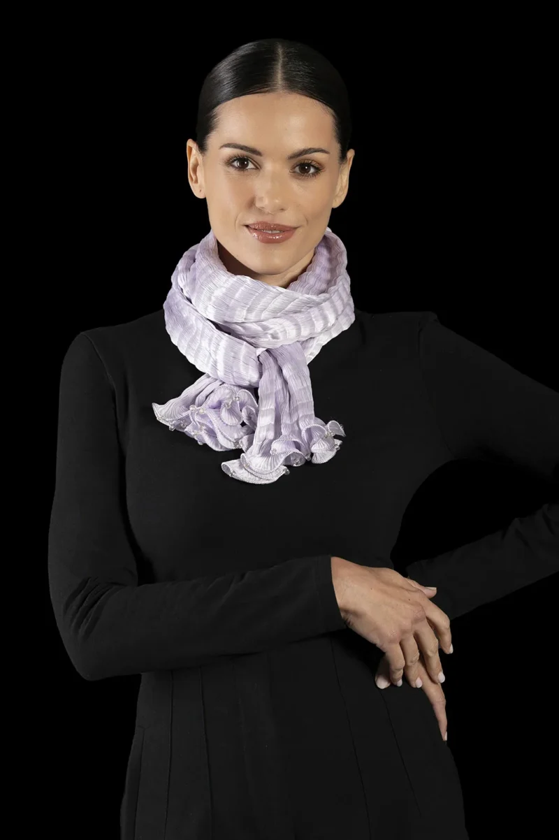 Pleated silk scarf | Lilac