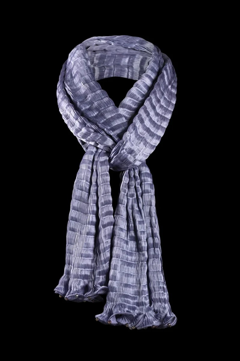 Pleated silk scarf | Lavender