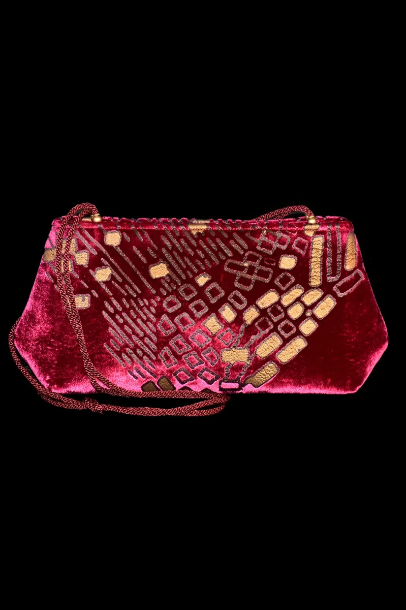 Pochette velvet bag | Klimt Magenta