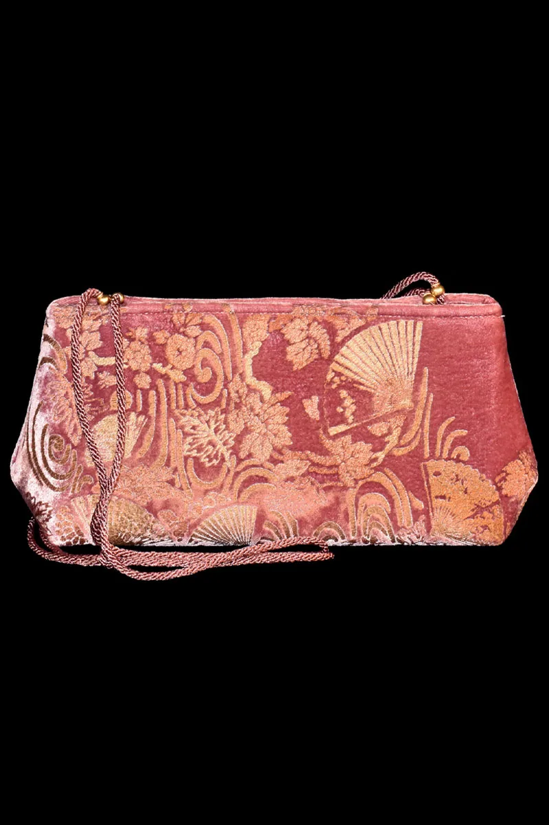 Pochette velvet bag | Ventagli Antique Pink