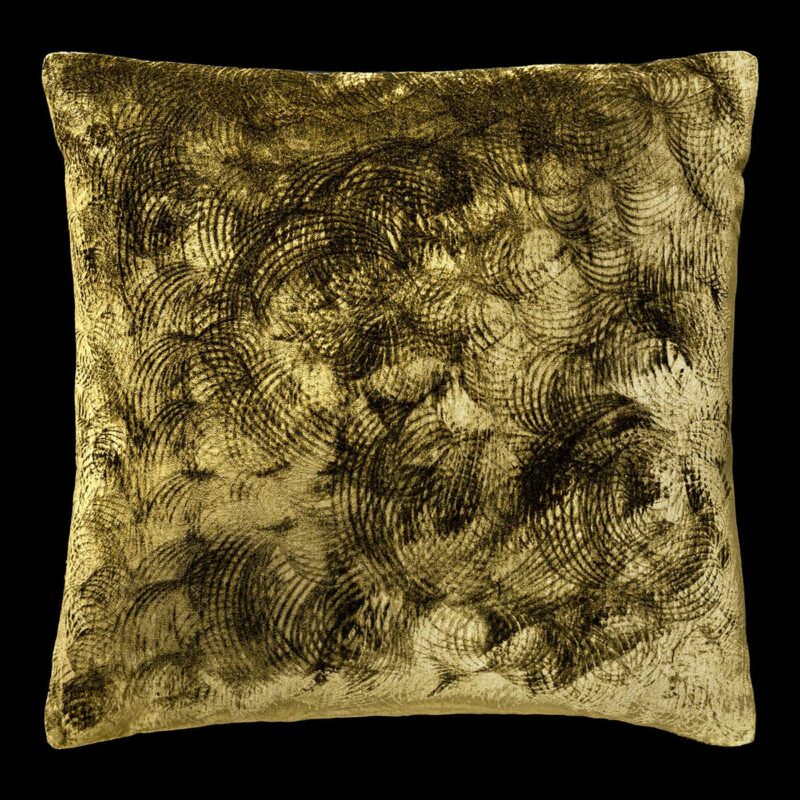 Coussin carré en velours imprimé | Topkapi Vert Olive – Image 2