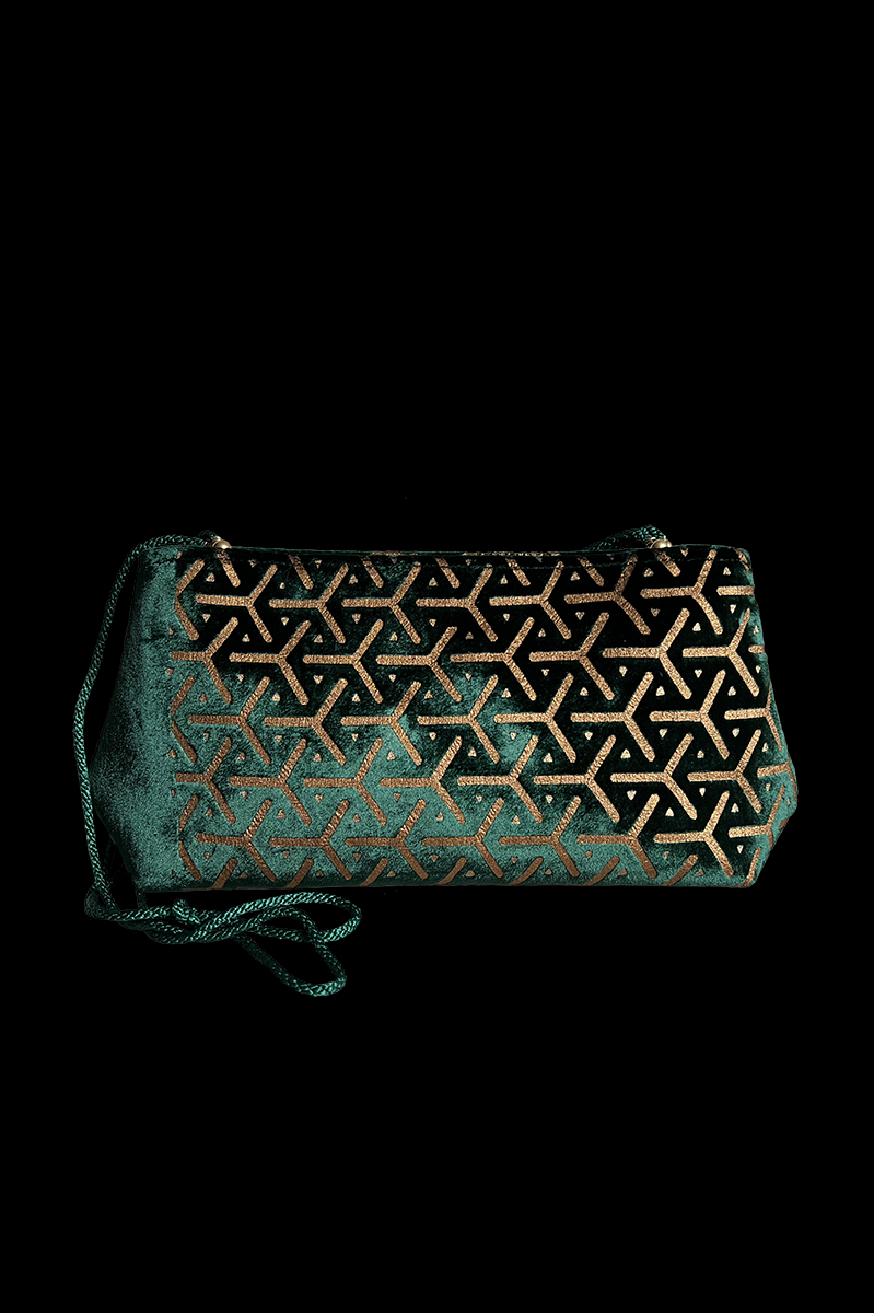 Pochette velvet bag | Japan Fir Green