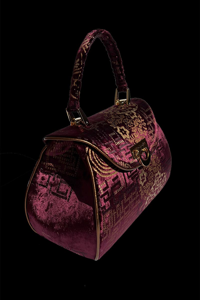Felze velvet bag | Kyoto Aubergine — back view