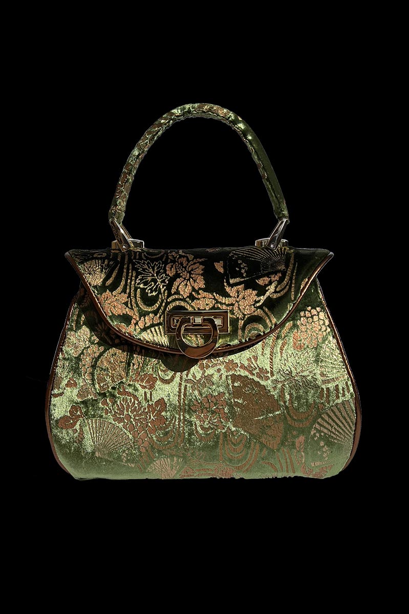 Felze velvet bag | Ventagli Fir Green