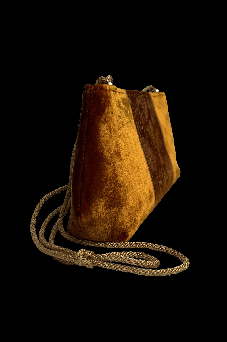Pochette velvet bag | Crisantemi Copper back