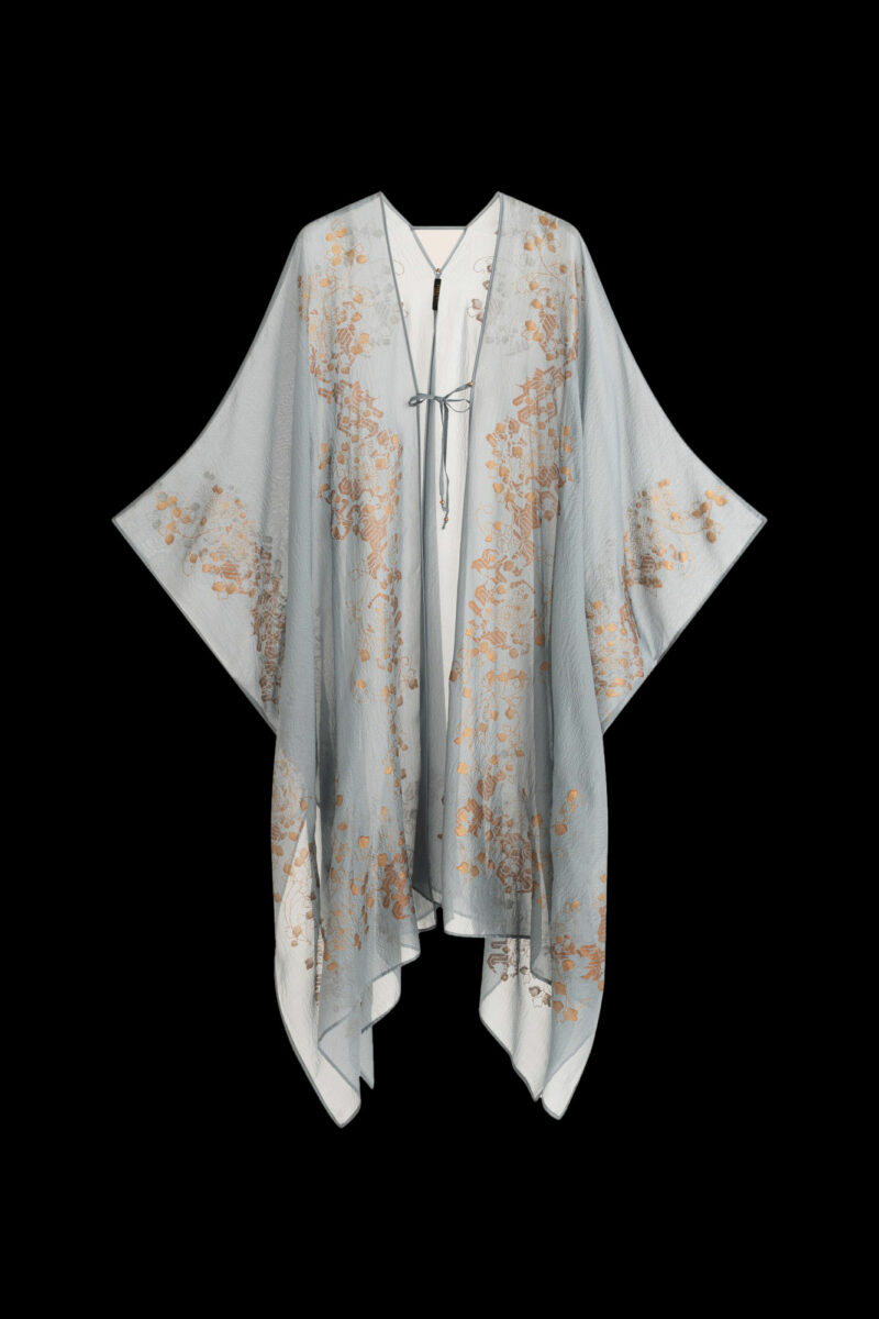 Esther Evening Coat in Crepe Georgette | Ramage Candy Blue
