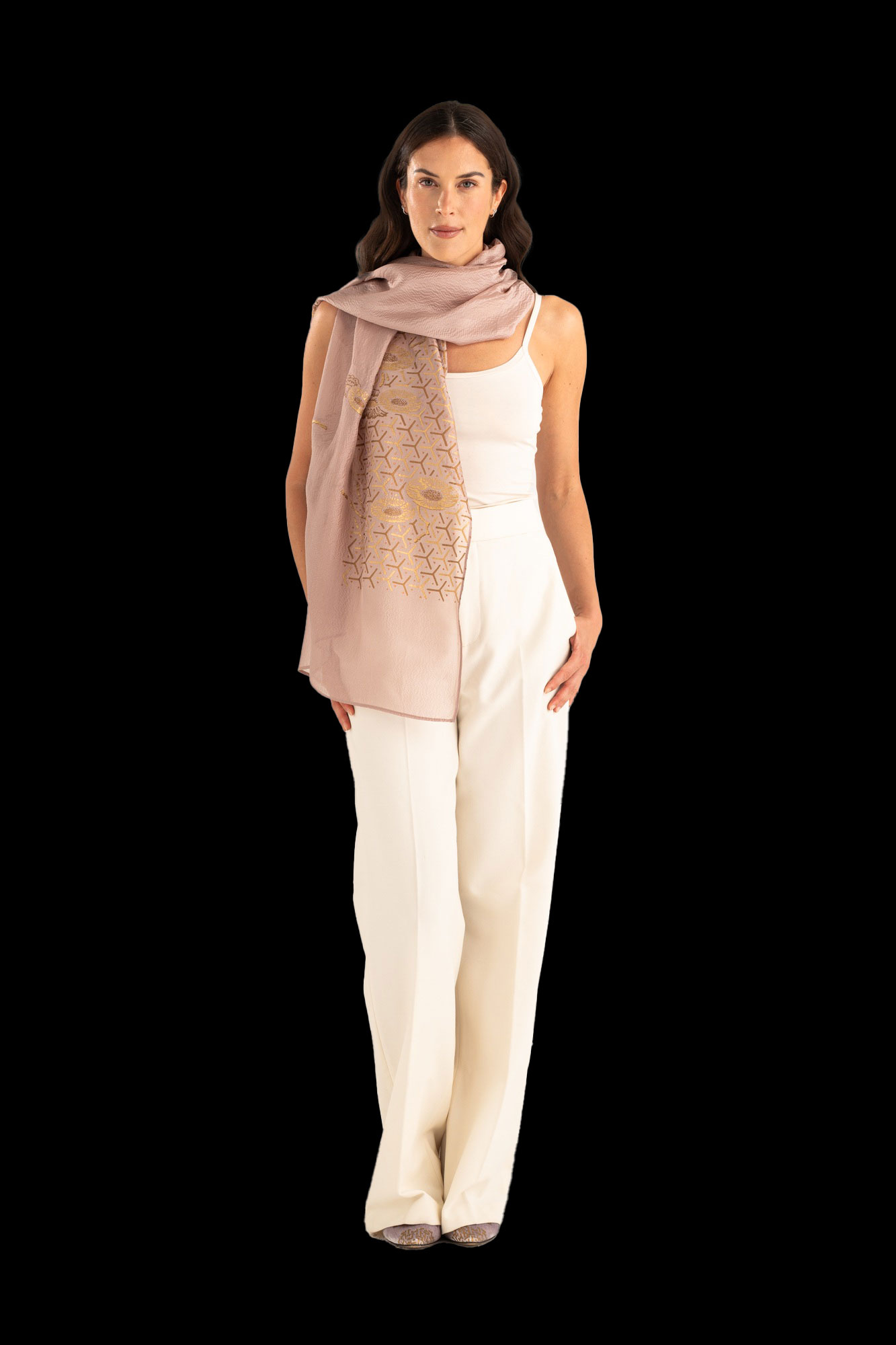 Crepe Georgette Shawl | Japan Mauve