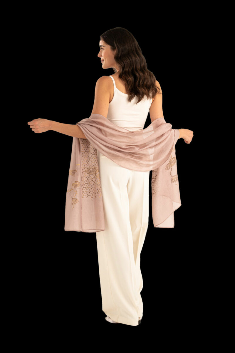 Crepe Georgette Shawl | Japan Mauve