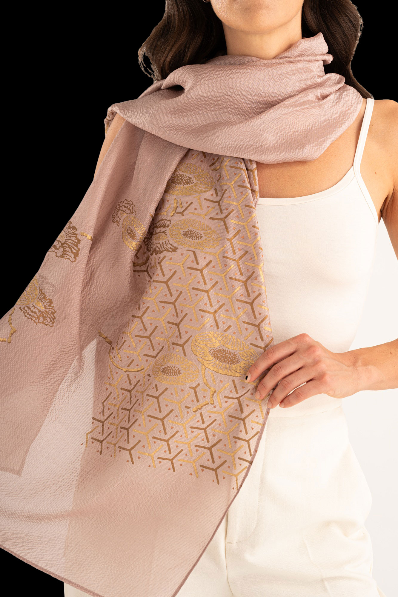 Crepe Georgette Shawl | Japan Mauve