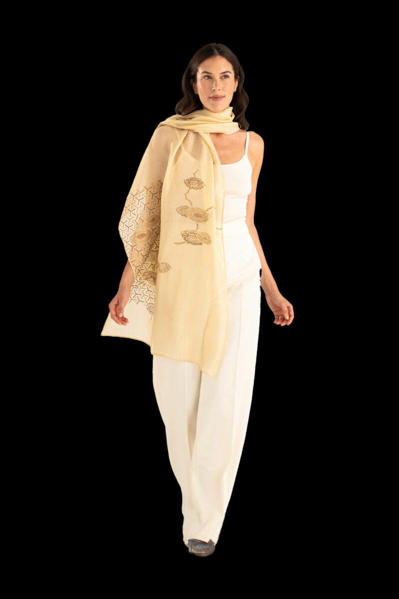 Crepe Georgette Shawl | Japan Beige