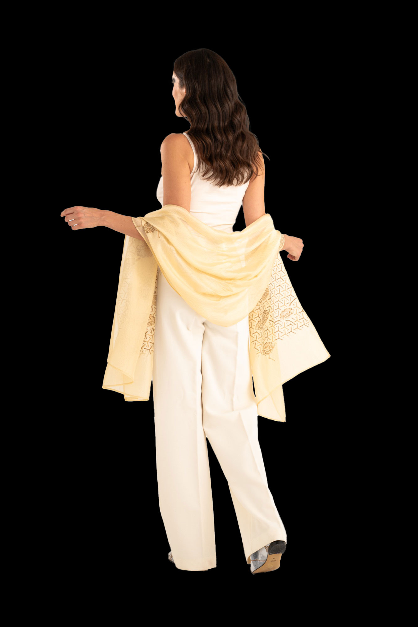 Crepe Georgette Shawl | Japan Beige