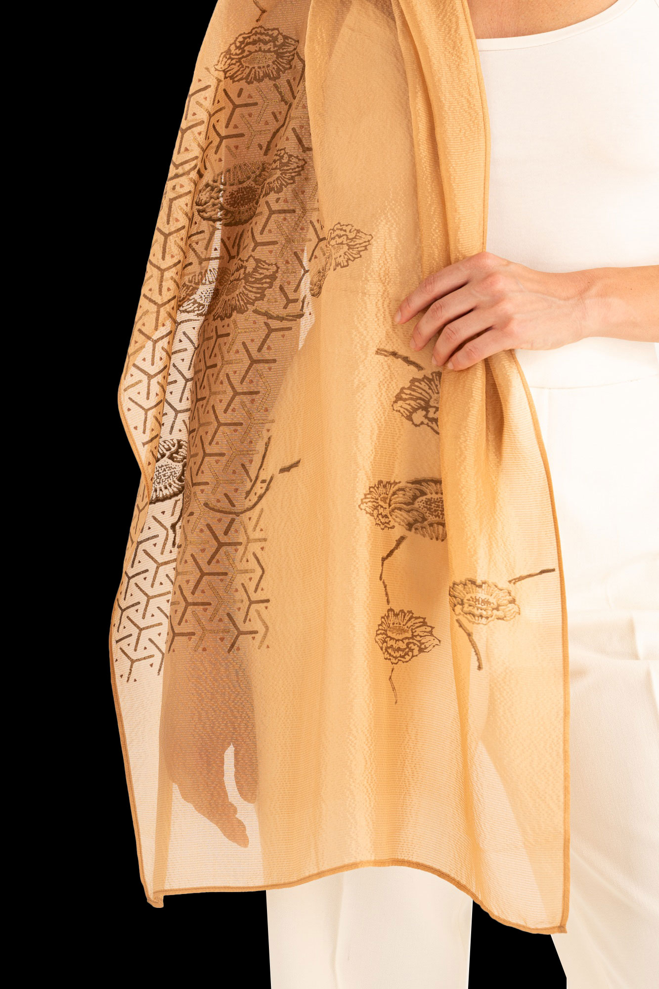 Crepe Georgette Shawl | Japan Light Biscuit