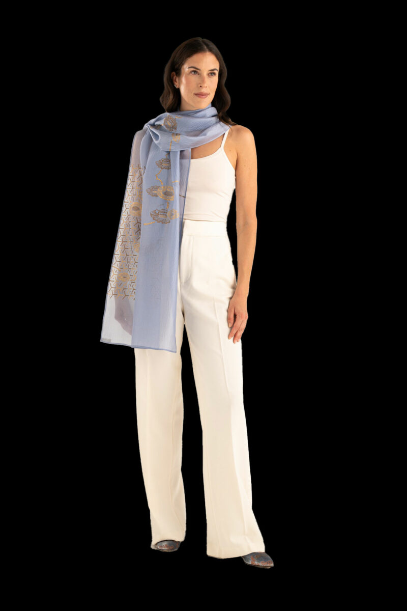 Crepe Georgette Shawl | Japan Pervinca
