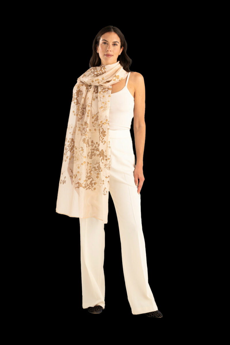 Crepe Georgette Shawl | Ramage Peach