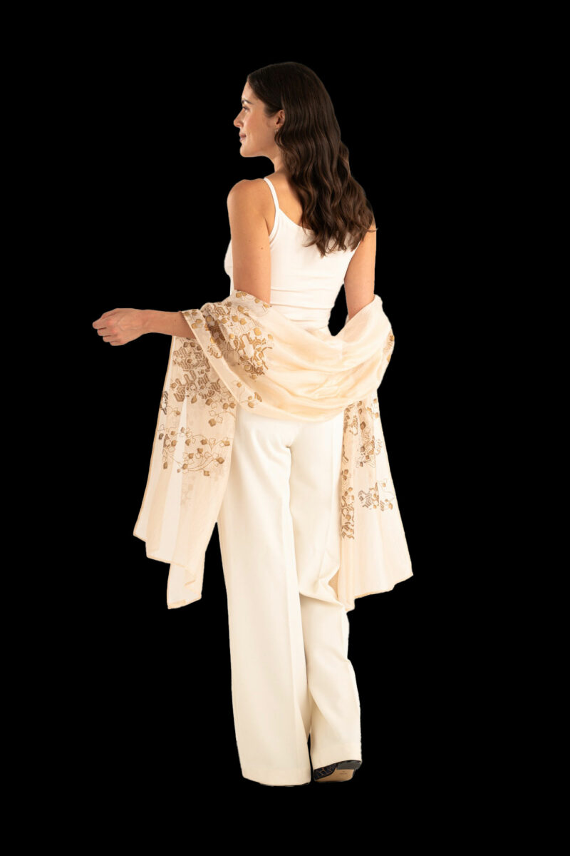 Crepe Georgette Shawl | Ramage Peach