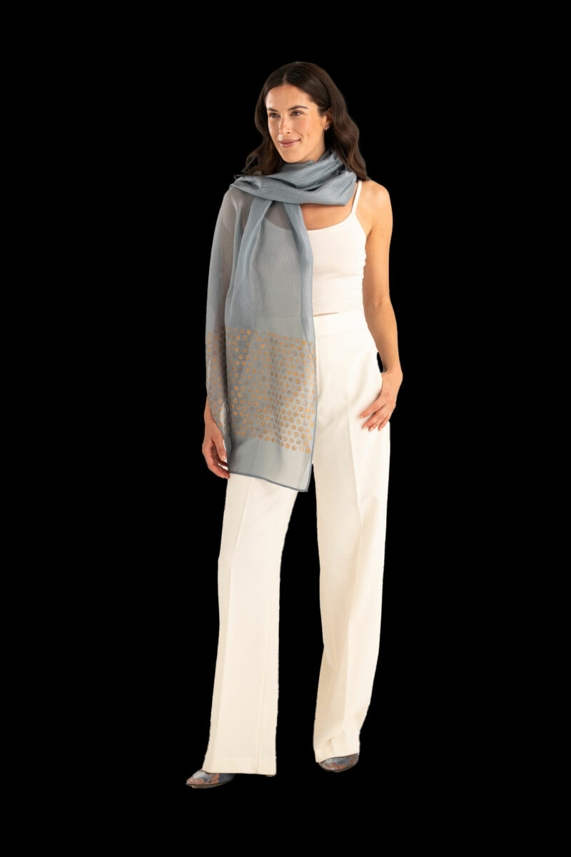 Crepe Georgette Shawl | Zecchino Candy Blue