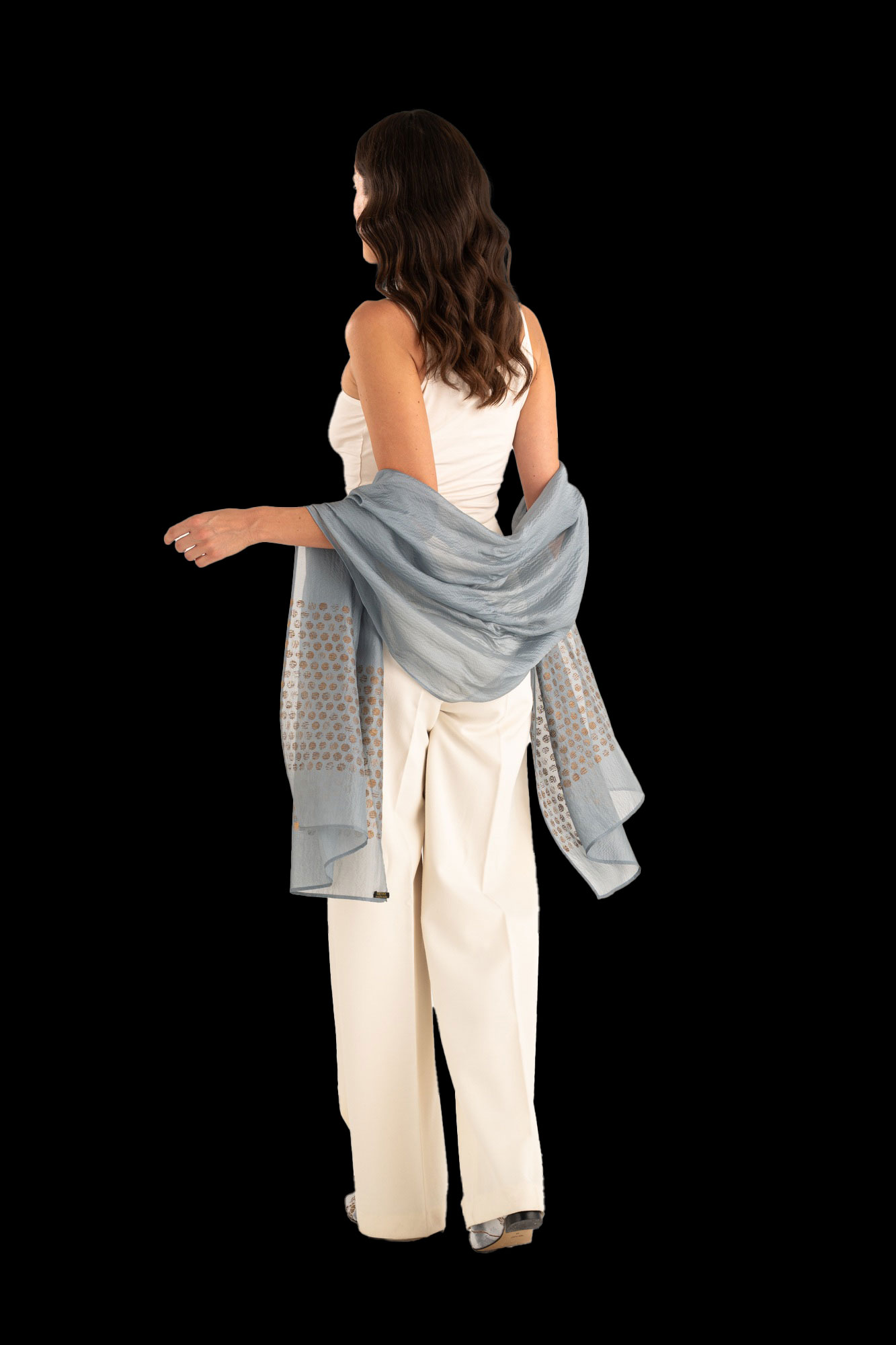 Crepe Georgette Shawl | Zecchino Candy Blue