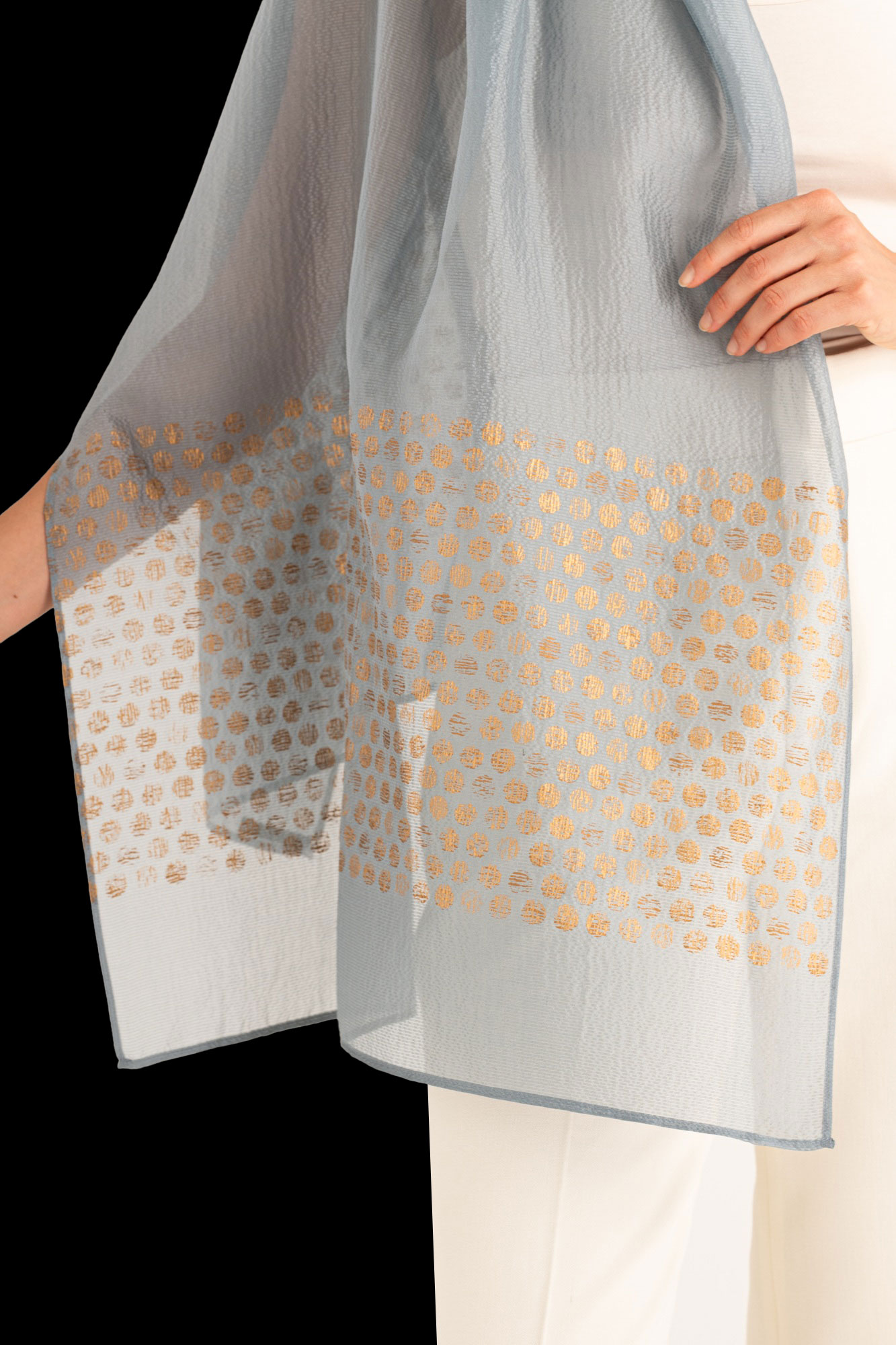 Crepe Georgette Shawl | Zecchino Candy Blue