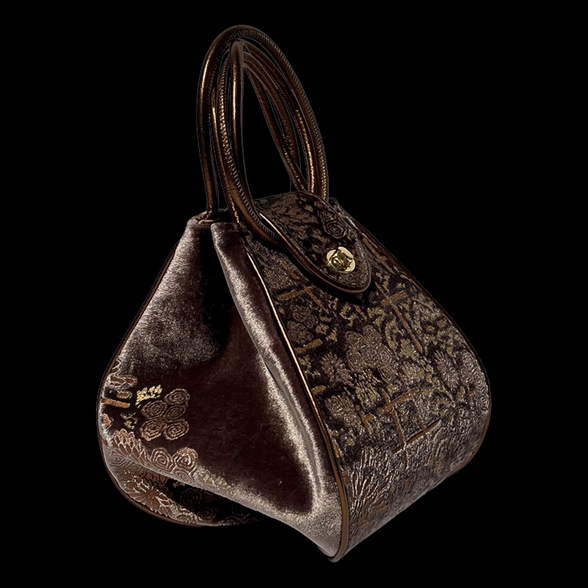Moretta bag — Marron glacé Crisantemi — detail 3